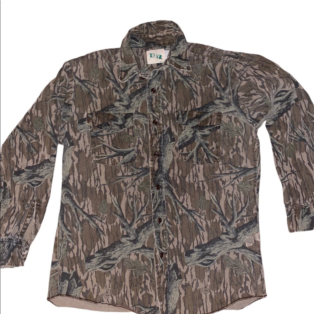 Vintage key brand camo button up